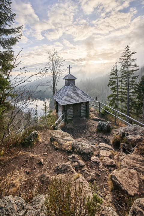 Gemeinde Sankt_Oswald-Riedlhütte Landkreis Freyung-Grafenau Großer Rachel Rachelkapelle (Dirschl Johann) Deutschland FRG